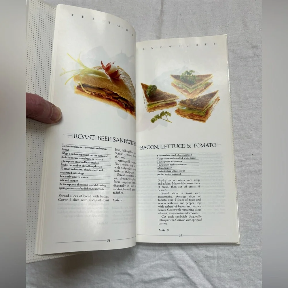 The Book Of Sandwiches By Louise Steele HARDCOVER British Tea Cookbook